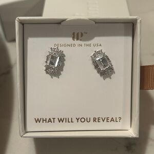 Elegant Silver Crystal Stud Earrings